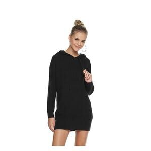 Almost Famous Juniors Knit long sleeve hooded Mini Dress sz L